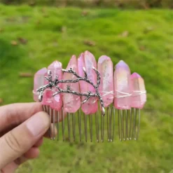 Pinza para el pelo de cuarzo cristalino en bruto