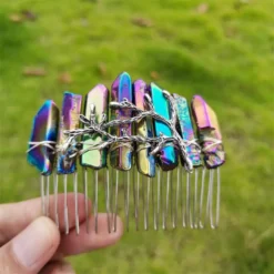 Pinza para el pelo de cuarzo cristalino en bruto