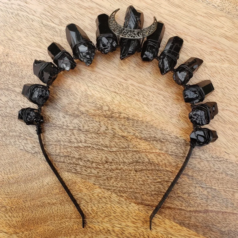 Black Tourmaline Crystal Crown