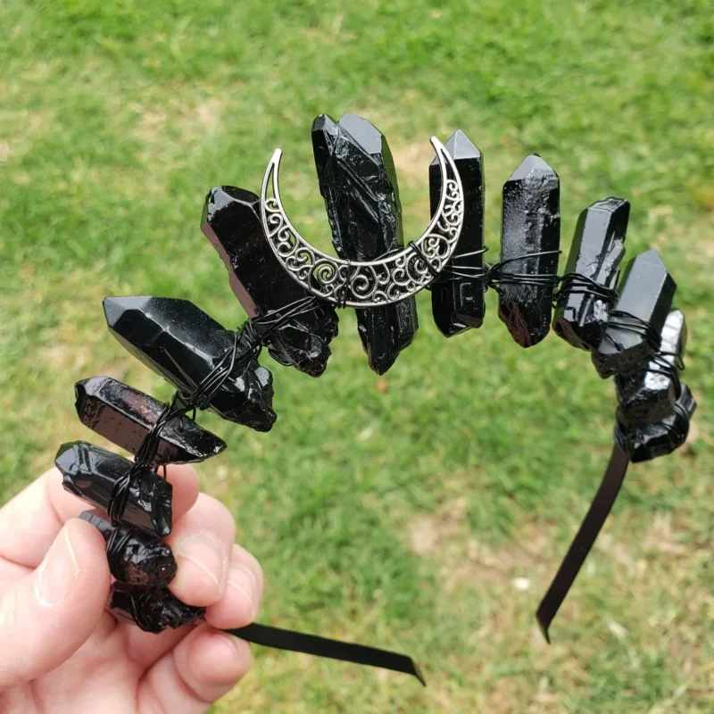 Black Tourmaline Crystal Crown