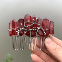 Pinza para el pelo de cuarzo cristalino en bruto