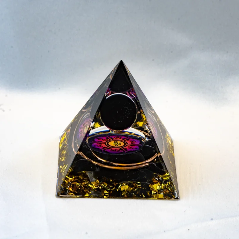 Seven Chakra Crystal Orgone Pyramid