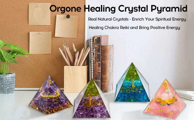 Seven Chakra Crystal Orgone Pyramid