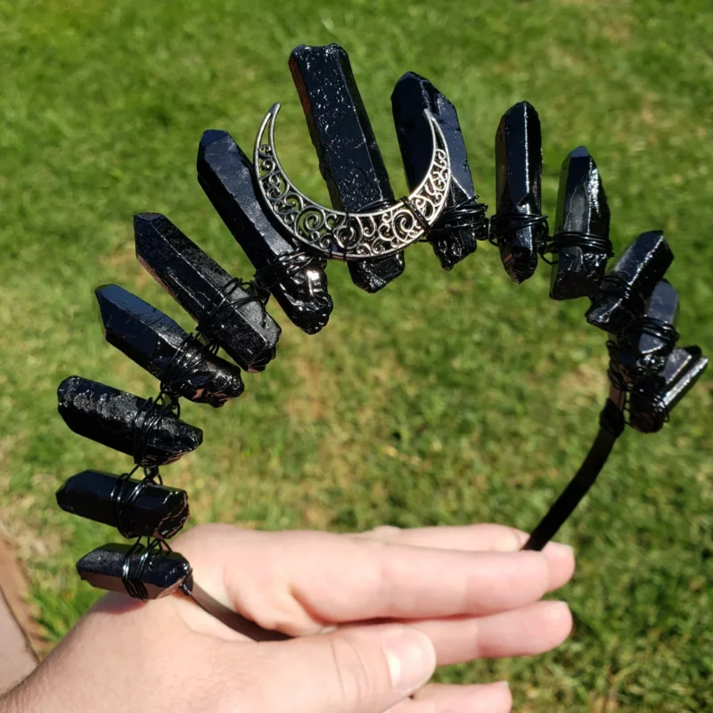 Black Tourmaline Crystal Crown