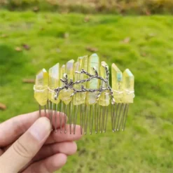 Pinza para el pelo de cuarzo cristalino en bruto